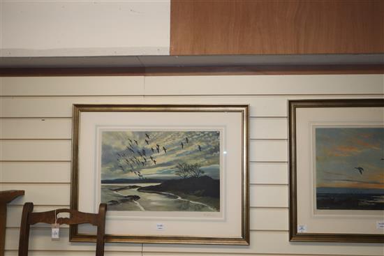 Peter Scott, three limited edition engravings, all signed in pencil, 39 x 55cm